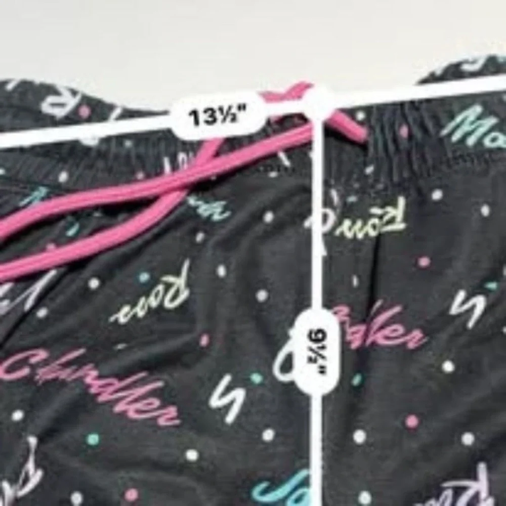 Friends Jogger Pants Black Multicolor Womens S TV Show Lounge Pajama Nostalgia